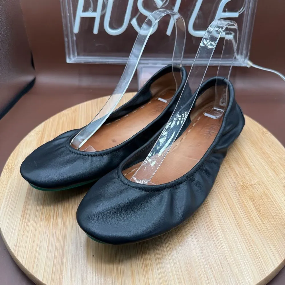 Tieks by Gavrieli Ballet Flats Foldable Shoes Black Matte Leather Women’s Size 8